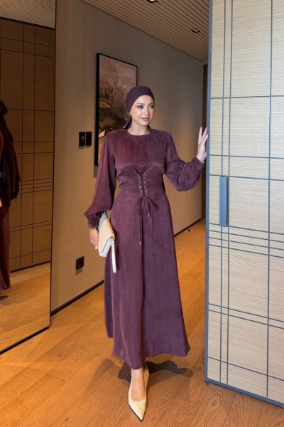 Meral Elbise Bordo