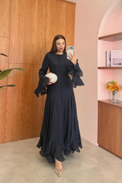 Mücella Elbise Lacivert