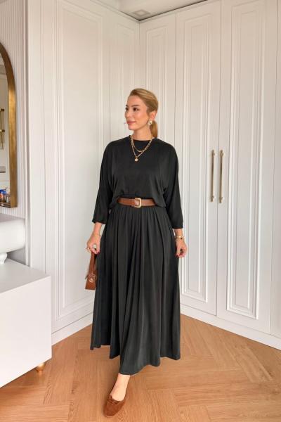 Neşe Etekli Takım Siyah