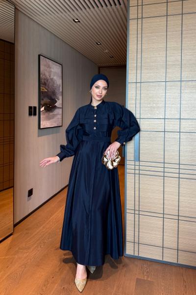 Nisa Elbise Lacivert