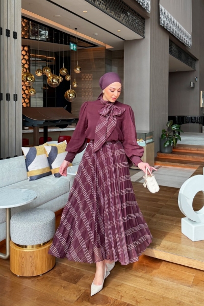 Öykü Etek Takım Bordo