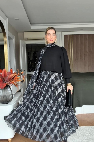 Öykü Etek Takım Siyah