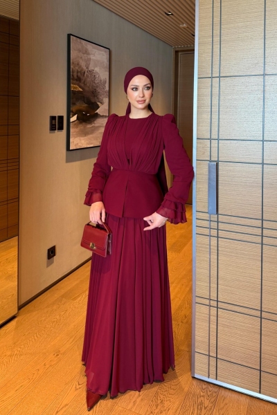 Özün Etek Takım Bordo