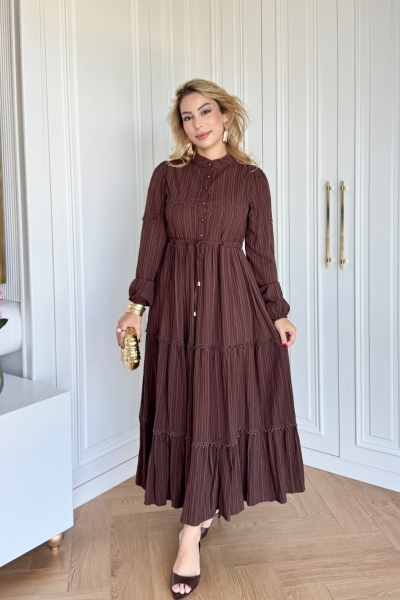 Pera Elbise Kahverengi