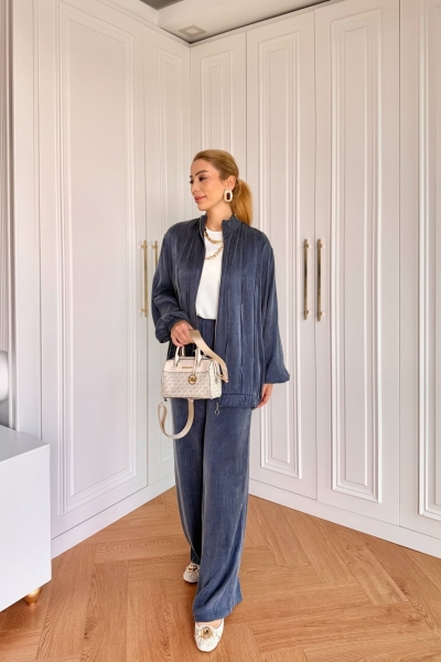 Petek Pantolonlu Takım Lacivert