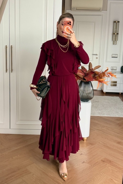 Reyhan Etekli Takım Bordo