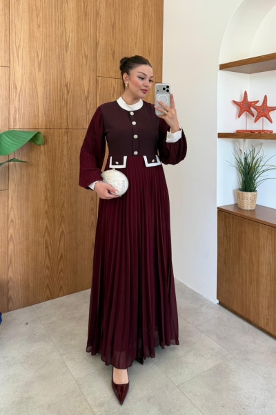 Rukiye Elbise Bordo
