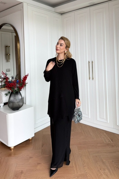 Rüya Pantolon Takım Siyah