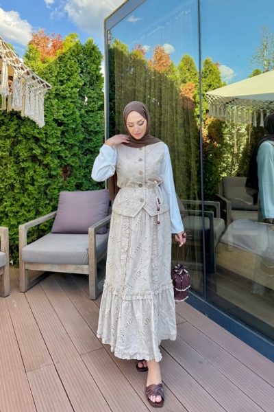 Saadet Etekli Takım bej