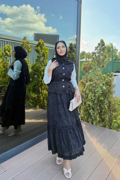 Saadet Etekli Takım Siyah