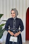 Şahika Elbise Lacivert