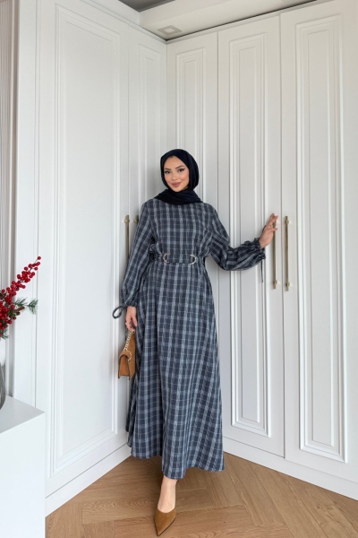 Sahra Elbise Lacivert