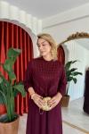 Selen Pantolonlu Takım Bordo