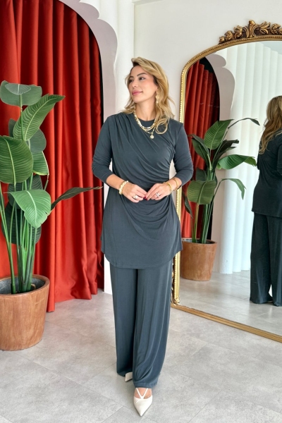 Selen Pantolonlu Takım Antrasit