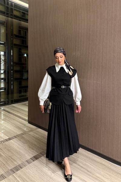 Serap Etekli Takım Siyah