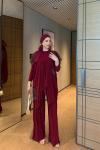 Şermin Pantolon Takım Bordo