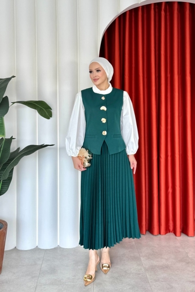 Sıla Etekli Takım Zümrüt