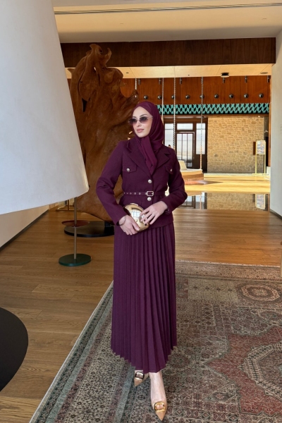 Tuğba Etekli Takım Bordo