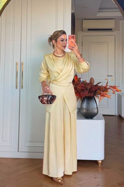 Yaşam Pantolonlu Takım Sarı