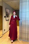 Yelda Elbise Bordo