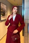 Yelda Elbise Bordo