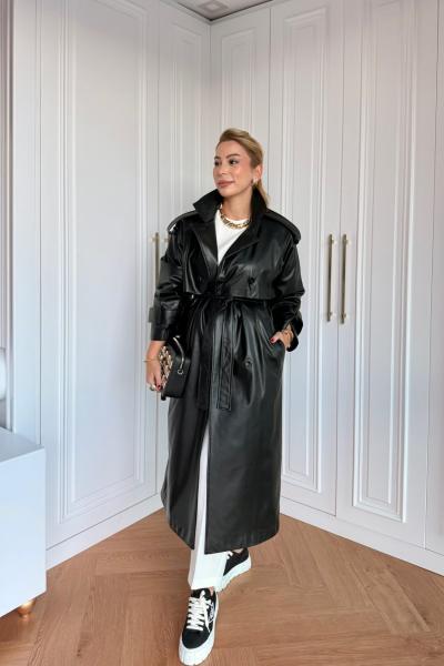 Yüsra Trençkot Siyah