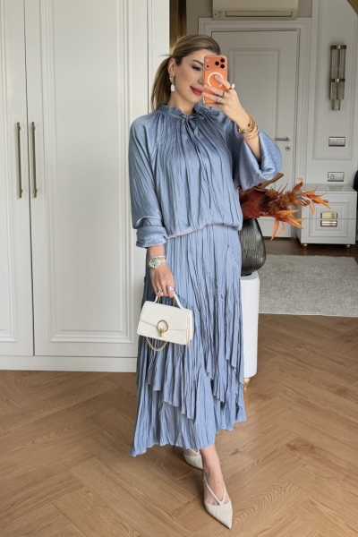 Zeynep Etek Takım Bebe Mavisi