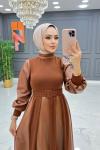 Çise elbise kahverengi