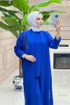 Btk dicle 3 lü triko takım 6354 saks mavisi