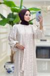 Btk ıhlamur elbise 6147 krem