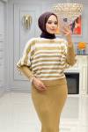 Btk safinaz triko elbise takım  6368 taba