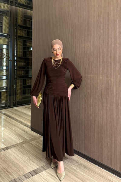 Gizem Elbise Acı Kahve 
