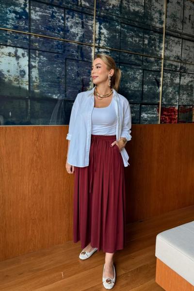 Kayra Pantolon Bordo
