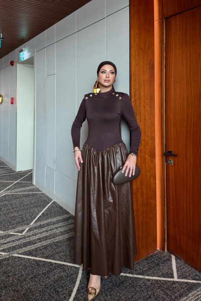Çisil Elbise Acı Kahve 