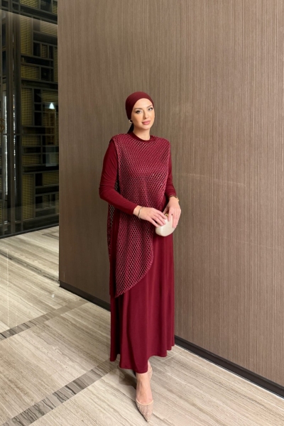Atiye Elbise Bordo
