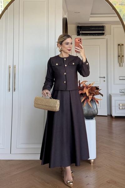 Hale Elbise Takım Mürdüm
