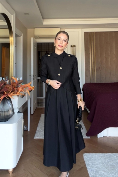 Birsen Elbise Takım Siyah 
