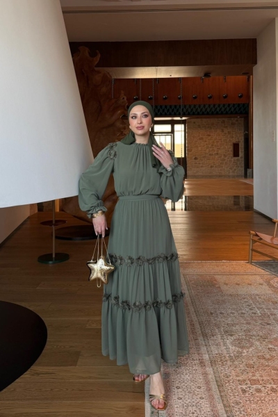 Gülbin Elbise Haki 