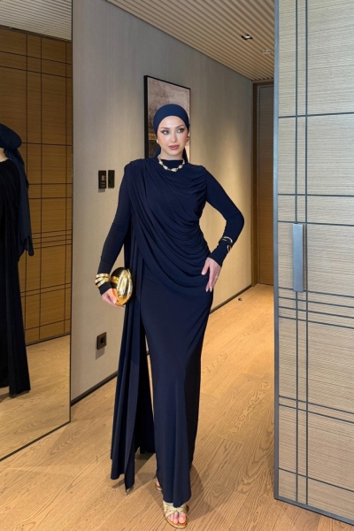 Nahide Elbise Lacivert