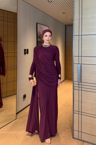 Nahide Elbise Mor