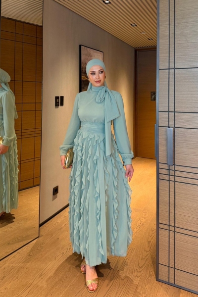 Safiye Elbise Mint Yeşili