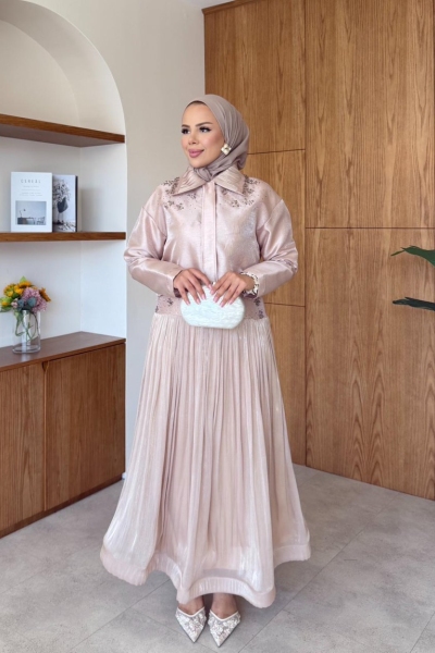Elsa Etek Takım Bej 
