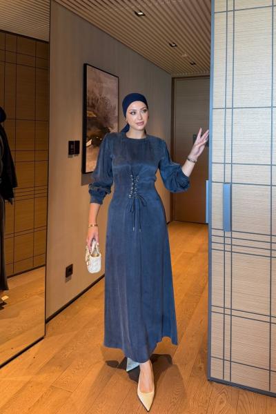 Meral Elbise Lacivert