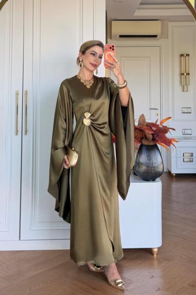 İlkgül Elbise Yağ Yeşili