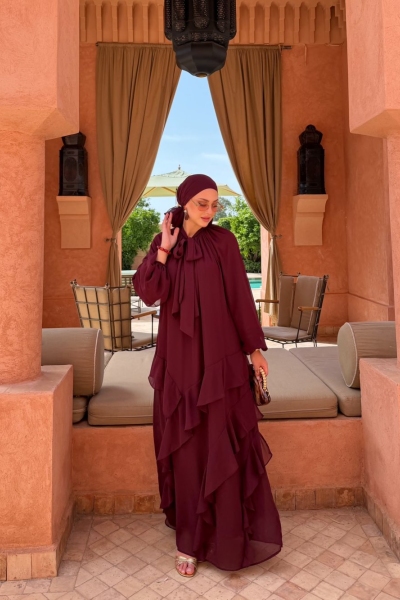 Ayfer Elbise Bordo 