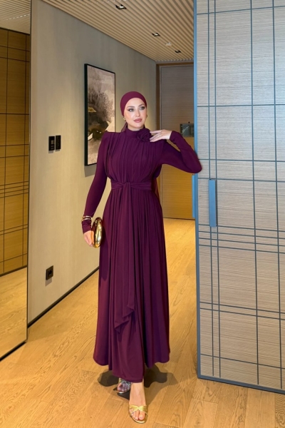 Aslı Elbise Mürdüm 