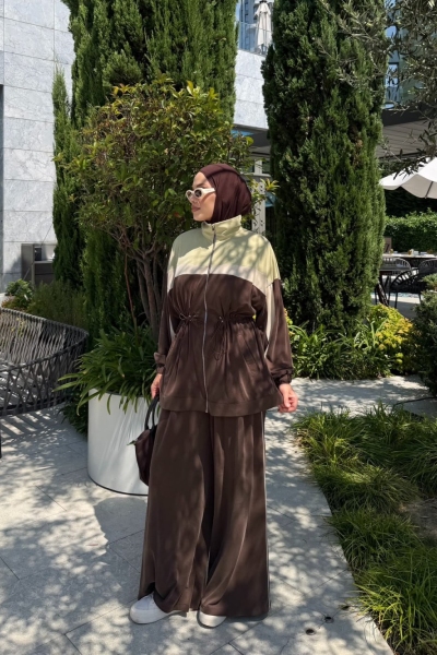 Laçin Pantolon Takım Kahve