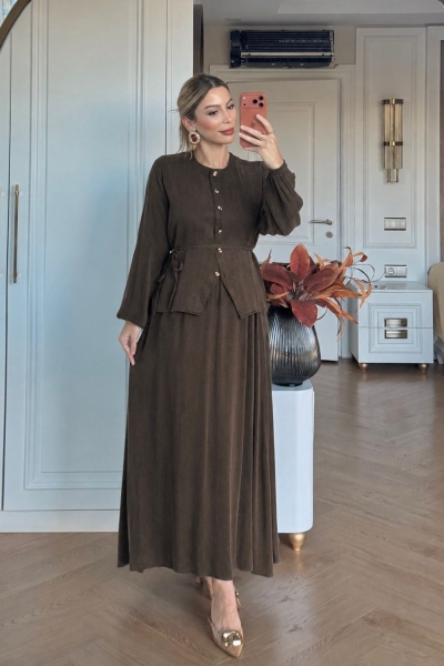 Akasya Etekli Takım Kahve 