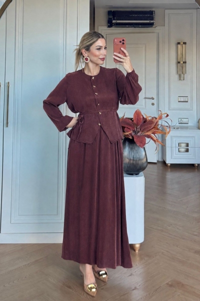 Akasya Etekli Takım Bordo  