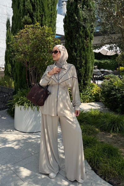 Lidya Pantolon Takım Bej